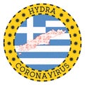 Coronavirus in Hydra sign.