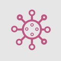 Coronavirus icon. Covid 19 pandemic symbol. Simple isolated virus pictogram Royalty Free Stock Photo