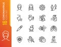 Minimal Covid-19 line icon set Royalty Free Stock Photo