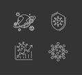 Coronavirus icon and symbol. Pandemic 2019-nCoV icon set for infographic or website. Spread and growth of diseased Royalty Free Stock Photo