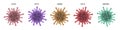 Coronavirus icons, variants from Greek alphabet, alpha beta gamma delta and omicron Royalty Free Stock Photo