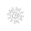 Coronavirus illustration in line style on white background