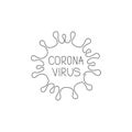 Coronavirus illustration in line style on white background