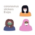 Coronavirus illustration people with mask