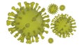 Coronavirus illustration under the microscope, 2019-ncov, isolated on white background, 3D-rendering