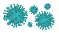 Coronavirus illustration under the microscope, 2019-ncov, isolated on white background, 3D-rendering