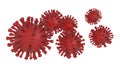 Coronavirus illustration under the microscope, 2019-ncov, isolated on white background, 3D-rendering