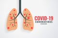 Coronavirus infecting human lungs background design