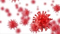 Coronavirus infection medical illustration. Microscope virus close up. Royalty Free Stock Photo