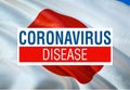 Coronavirus in Japan flag with DISEASE DISEASE Sign, 2019-nCoV Novel Coronavirus Bacteria. 3D rendering Stop Coronavirus and No