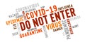 Coronavirus keyword cloud typography labeled Do Not Enter