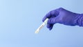 Coronavirus lab testing concept test tube in hand Royalty Free Stock Photo