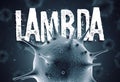 Coronavirus lambda mutation 3d render concept