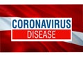 Coronavirus in Latvia flag with DISEASE DISEASE Sign, 2019-nCoV Novel Coronavirus Bacteria. 3D rendering Stop Coronavirus and No