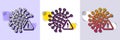 Coronavirus line icon. Covid virus sign. Halftone dotted pattern. Vector Royalty Free Stock Photo