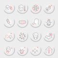 Coronavirus line icon set