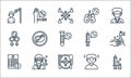 coronavirus line icons. linear set. quality vector line set such as vaccination, infected, costs, headache, scientist, sexual