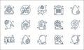 Coronavirus line icons. linear set. quality vector line set such as fever, cough, medicine, virus search, virus attack, runny nose