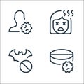 Coronavirus line icons. linear set. quality vector line set such as meds, forbidden, fever