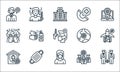 coronavirus line icons. linear set. quality vector line set such as spreading, sick, working at home, spreading, facemask,