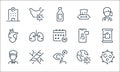 Coronavirus line icons. linear set. quality vector line set such as virus, eye, man, earth, tape, heart, smartphone, wet wipes, Royalty Free Stock Photo