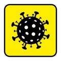 Coronavirus logo icon yellow. Coronavirus 2019-nCoV Black