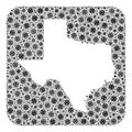 Map of Texas State - Covid Mosaic with Hole