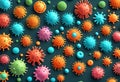 Coronavirus Microorganisms: Intricate 3D Rendered Bacterial Landscape