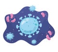 Coronavirus microscopic cell bacteria and virus microorganism, disease infection