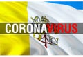 Coronavirus Monitor on Vatican flag background. Coronavirus hazard and Infection in Vatican concept. 3D rendering Corona virus