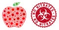 Coronavirus Collage Apple Icon with Textured No Nitrates Stamp