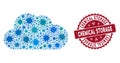 Coronavirus Mosaic Cloud Icon with Distress Chemical Storage Stamp