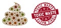 Coronavirus Collage Crap Icon with Scratched Toxic Waste Stamp