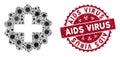 Coronavirus Mosaic Create Icon with Textured AIDS Virus Stamp