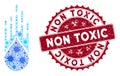 Coronavirus Mosaic Falling Drop Icon with Grunge Non Toxic Stamp Royalty Free Stock Photo
