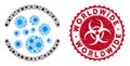 Coronavirus Mosaic Full Icon with Grunge Worldwide Seal