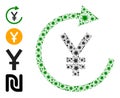 Bacterium Japanese Yen Repay Collage Icon and Other Icons