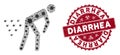 Coronavirus Collage Man Diarrhea Icon with Distress Diarrhea Seal Royalty Free Stock Photo
