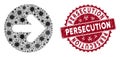 Coronavirus Mosaic Rounded Arrow Icon with Distress Persecution Stamp