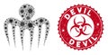 Coronavirus Mosaic Spectre Octopus Icon with Distress Devil Seal