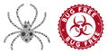 Coronavirus Mosaic Spider Icon with Distress Bug Free Stamp