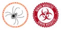 Coronavirus Mosaic Spider Icon with Scratched Beware Mosquito! Stamp Royalty Free Stock Photo