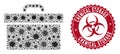 Coronavirus Mosaic Toolbox Icon with Distress Chemical Storage Stamp