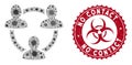 Coronavirus Mosaic Trust Circle Icon with Distress No Contact Seal