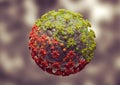 Coronavirus mutation. New variant and strain of SARS CoV 2. Microscopic view Royalty Free Stock Photo