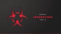 Coronavirus 2019-nCoV banner with biohazard symbol.COVID-19 Corona virus outbreaking and Pandemic concept.Vector