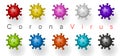 Coronavirus 2019-nCoV. Corona virus 3D icon set. Color sign isolated white background. China pathogen respiratory Royalty Free Stock Photo