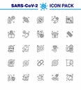 Coronavirus 2019-nCoV Covid-19 Prevention icon set airoplan, banned, bacteria, travel, danger