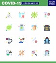 Corona virus 2019 and 2020 epidemic 16 Flat Color icon pack such as antigen, tubes, corona, fuild, bacteria