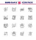 Coronavirus 2019-nCoV Covid-19 Prevention icon set hospital, ambulance, mask, virus, laboratory